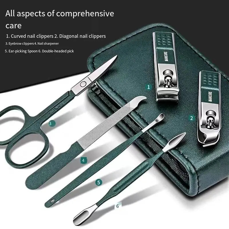 6 in 1 best nail cutter set in leather case