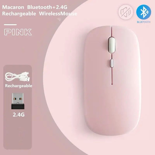 Macaron Rechargeable Wireless Bluetooth Mouse 2.4G USB Magic Mouse