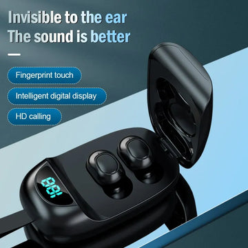 JS25 BLUETOOTH 5.1 TWS STEREO SOUND with DIGITAL DISPLAY IN-EAR HEADSETS